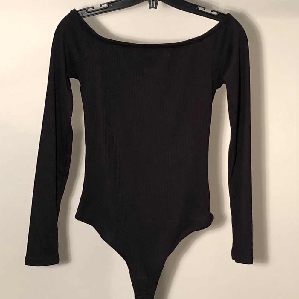 Elegant Black Long Sleeve Bodysuit